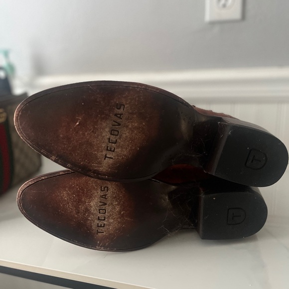 Tecovas Brown Ostrich Leather Cowboy Boots - Picture 4 of 4